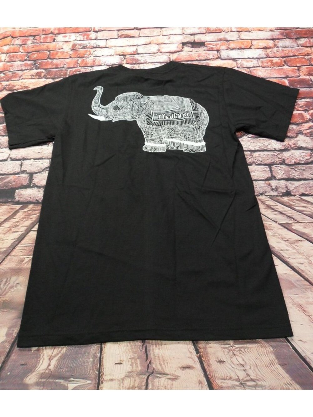 Thailand Elephant T-Shirt Super L Black Cotton Unisex - Picture 2 of 8